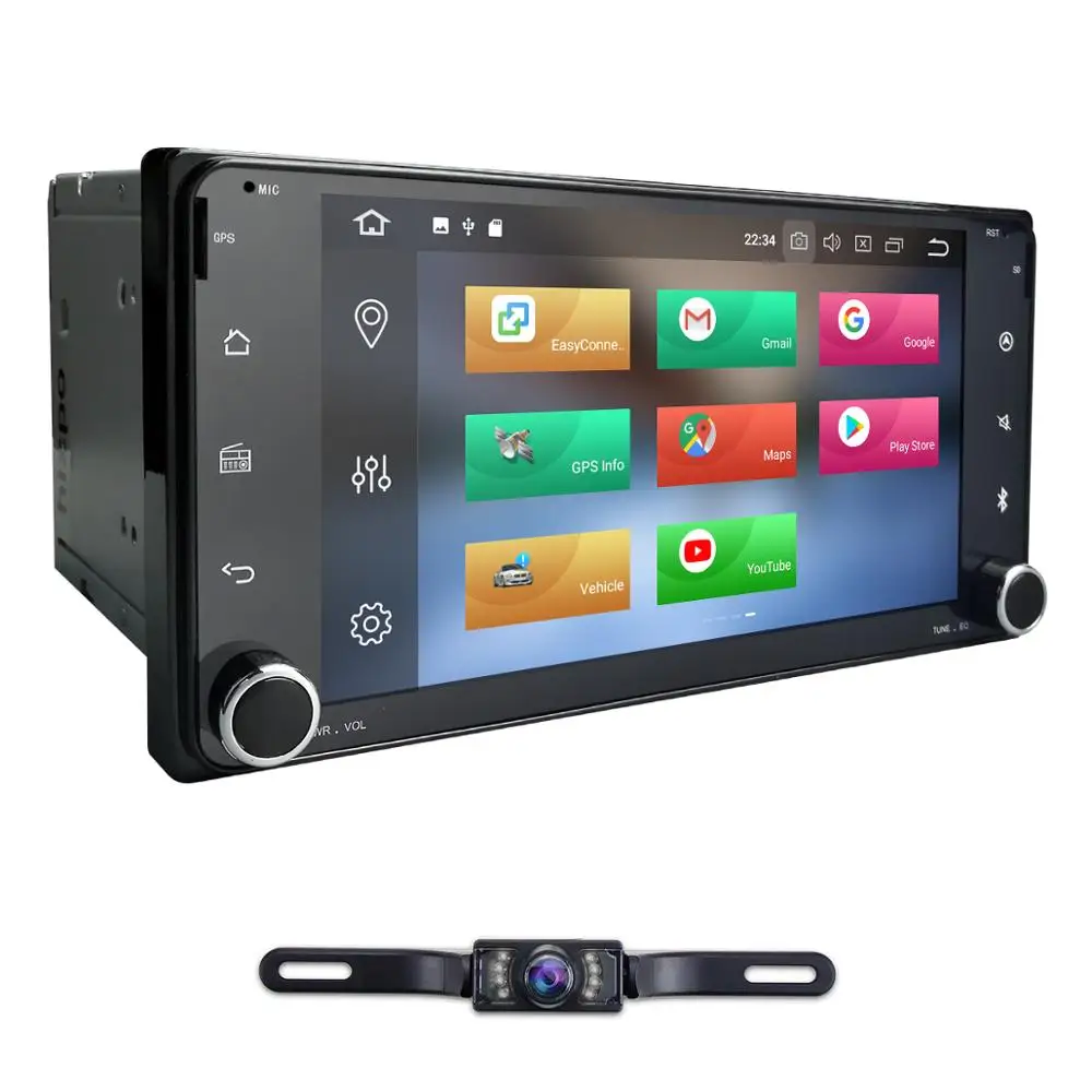 Discount In stock Octa Core Car Universal radio For Toyota Corolla Camry 1024*600+wifi+SWC+BT RDS DAB+ OBD TPMS Free rear camera IGO map 1