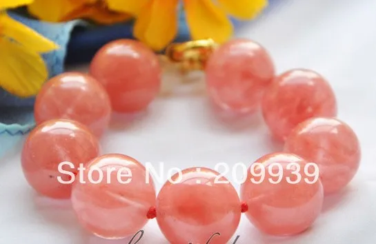 

huij 00293 20mm natural Watermelon stone round beads bracelet