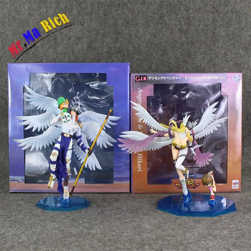 

Digimon Angemon Angewomon Figura Takaishi Takeru Yagami Hikari Pvc Giocattolo Modello 22-24 Cm Anime Dolls