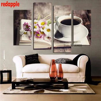 

5D DIY Diamond Painting Cross Stitch kits Mosaic Full square Diamond embroidery mosaic Coffee Cup and book for living room decor