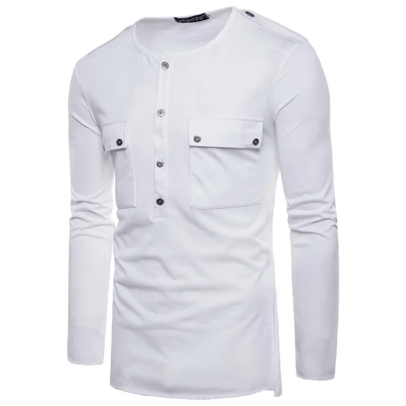 

HOT 2018 New Fashion Brand Men Clothes Solid Color Long Sleeve Slim Fit T Shirt Men Cotton T-Shirt Casual T Shirts