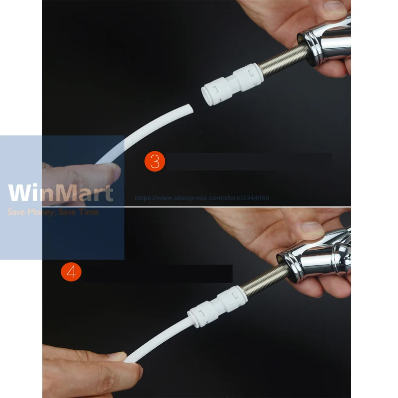Robinet De Cuisine En Acier Inoxydable - Col De Cygne 1/4" - Pour Système Osmose Inverse - Rotation 360°