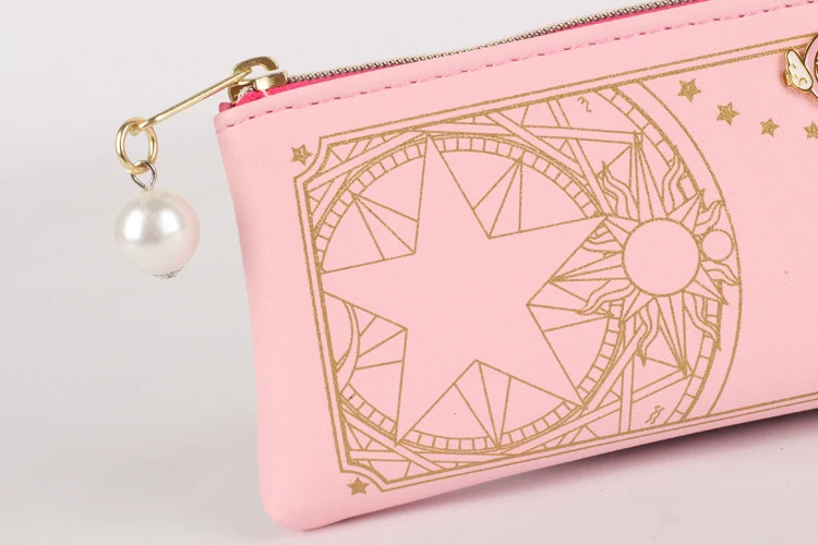 MSMO Anime CardCaptor Sakura Cosplay The Clow Long Zip Coin Purses Kinomoto Sakura Clow Card Wallet Purse 6