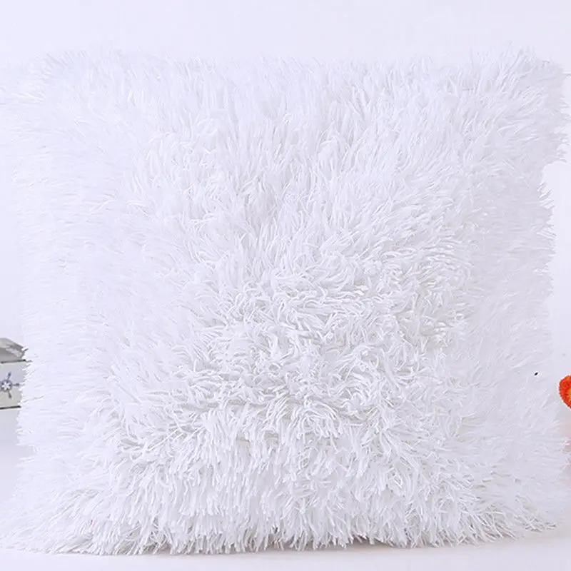 В американском стиле, имеется на плюшевая пушистая фабричная чехол для подушки Чехол домашная Кровать Диван Декор Лидер продаж - Цвет: Белый