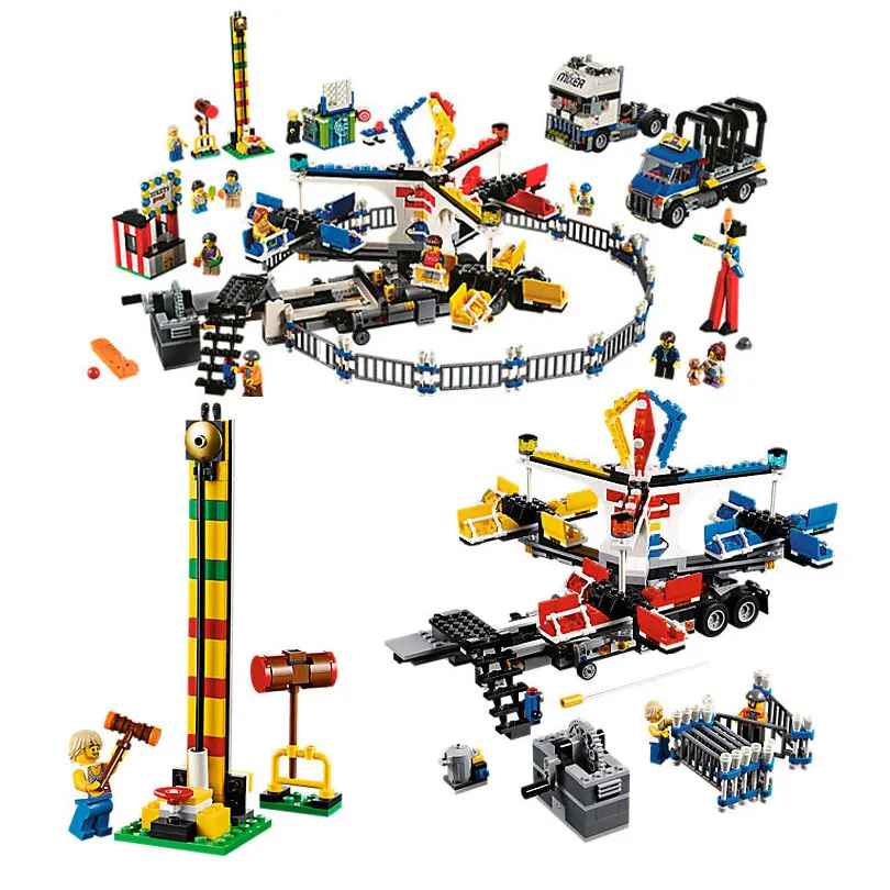 

15014 1858pcs The Amusement Park Giant Stride Carnival Set Building Blocks Bricks Toys Compatible with 10244