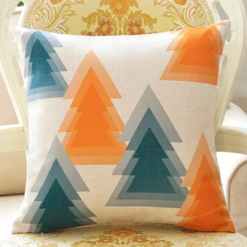 

Custom Made Cushion Cover Pillow Case Seat Lumbar Envelop for Sofa Linen Cotton Square 45*45cm 55*55cm Geometric Tree