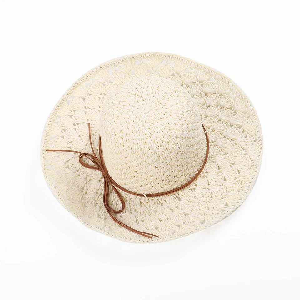 Yangdoudou Лидер продаж соломенные шляпы от солнца Летний круглый Топ для женщин широкий волнистый край Ультрафиолетовый-доказательство Повседневный открытый элегантный стиль
