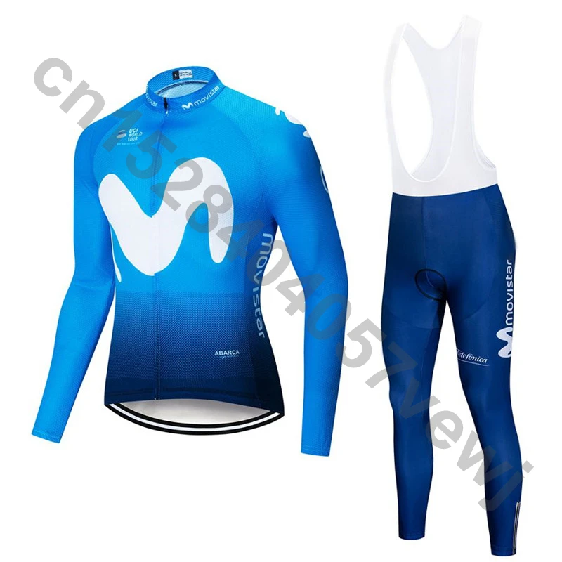 

Movistar 2019 Men Cycling Jersey Bike Road Mountain Breathable Long sleeve Cycling Clothing Maillot Ropa Ciclismo Hombre D4