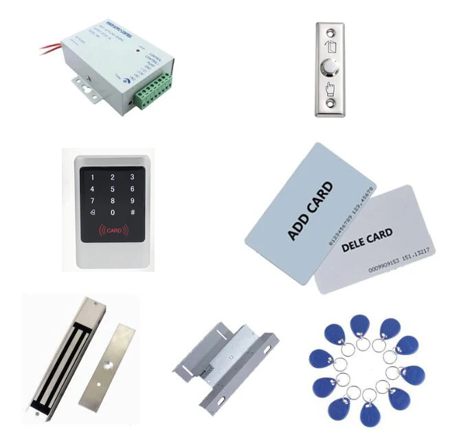 

Metal access controller kit ,power+280kg magnetic lock+280kg ZL-bracket + exit button+10 keyfob ID tags,sn:Tset-8