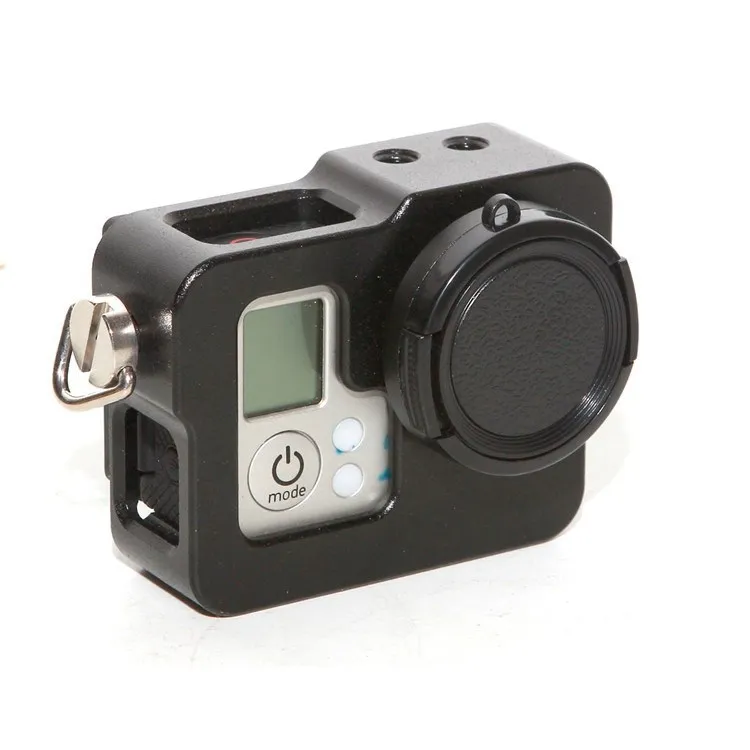 

TELESIN CNC Aluminum Metal Skeleton Rugged Cage Protective Case + Lens Cap for GoPro Hero 3 Hero 3+ Hero 4 Case Accessories