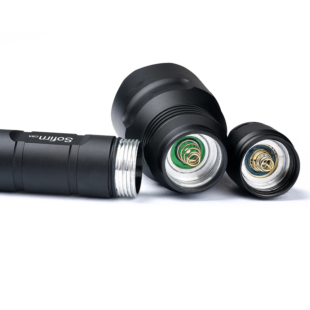 Lâmpada com 18650 Sofirn Tático Lanterna Led 18650 Poderoso Cree Xpl oi Alta Potência 1310lm Edc Tocha Bateria C8t Kit 9 Cheap flash light