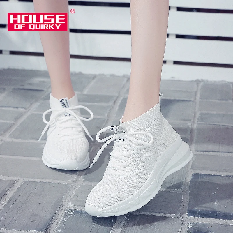 

Spring Women Vulcanized Shoes 2019 Comfortable Breathable Sport Shoes Woman Casual Lace Up Sneakers Ladies Mesh Running Shoes