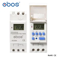 Astronomical Programmable time switch BS26W AC220V Programmable Digital Timer switch 16A Voltage selectable AC110V DC12V DC24V Astronomical Programmable time switch BS26W AC220V Programmable Digital Timer switch 16A Voltage selectable AC110V DC12V DC24V