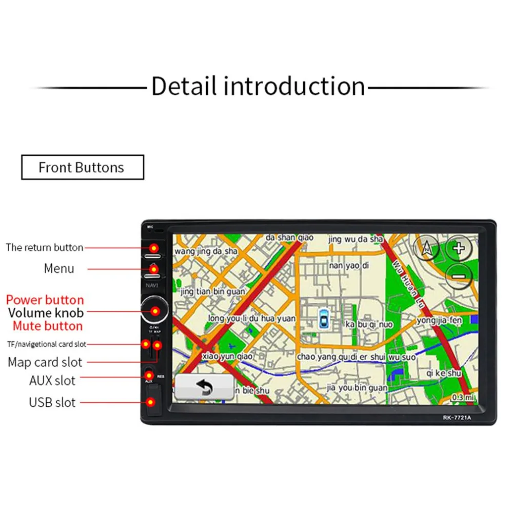 7 Inch HD Capacitive Screen 7 Colorful Light Car DVD Player European Map ship from russ