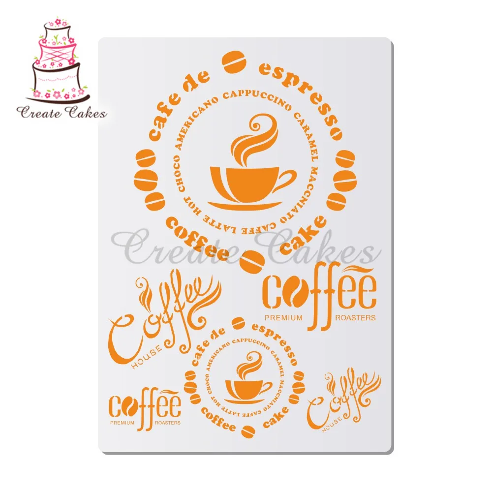 

Coffee Stencils For Walls Painting Scrapbooking Stamp Album Decorative Embossing DIY Craft Paper Card Flower Template