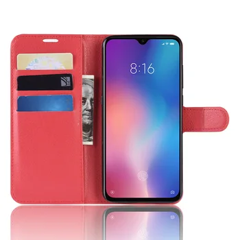

10pcs/lot free shipping Litchi Grain wallet leather case stand For xiaomi Pocophone F1 MI 9 MI 9SE MI 8 MI 8 lite MI 5X A1