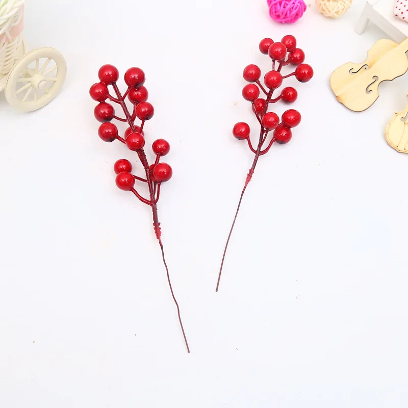 Рождественская Декоративная гирлянда из цветов искусственная красная ягода для DIY