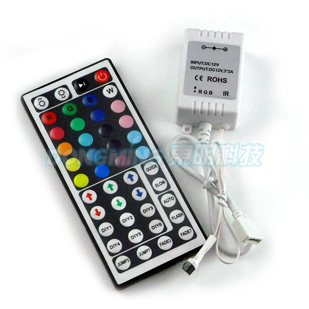 

12V 72W white box changing colors led strip controller, rgb IR remote controller, 44key infrared controller
