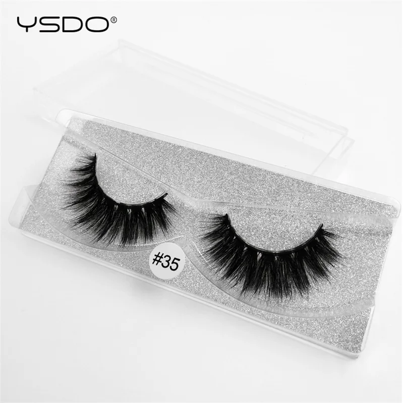 W35S YSDO, 1 пара, норковые ресницы, натуральные ресницы, накладные ресницы,, безжалостные ресницы, ручная работа, 3d норковые ресницы, макияж, объемные ресницы - Цвет: W35S
