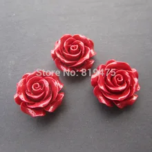 4Pcs/Lot 30mm Camelia Coral beads Large Coral flower beads Cabochon Red color for Jewelry making