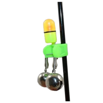 

5x Night Fishing Rod Twin Ring Bells Fish Bait Red LED Alarm Light
