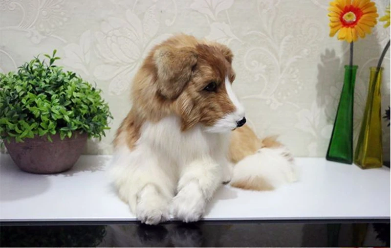 Dorimytrader lifelike animal wolf dog plush toy simulation animals Sheepdog Golden retriever dog Home Decoration Photography props DY80008 (19)