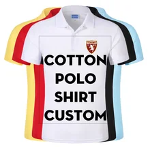 Дешевые Заказные рубашки поло с принтом вашего дизайна/логотип для группы команды школы мужские хлопковые Повседневные Дышащие рубашки топы тройники