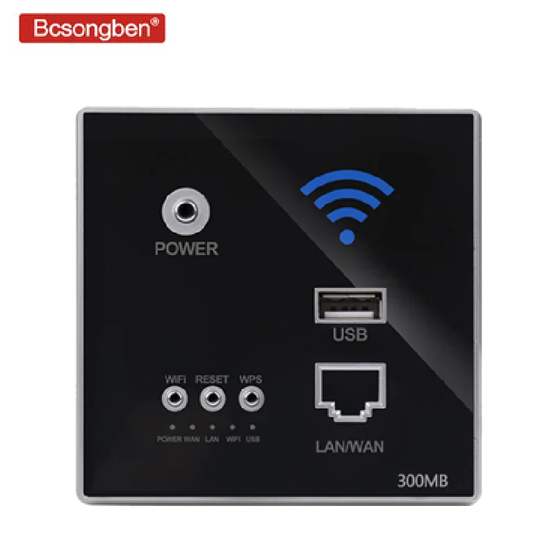 Смарт ретранслятор Bcsongben 300 Мбит/с 220 В Wi Fi 2 4 ГГц панель маршрутизатора usb разъем