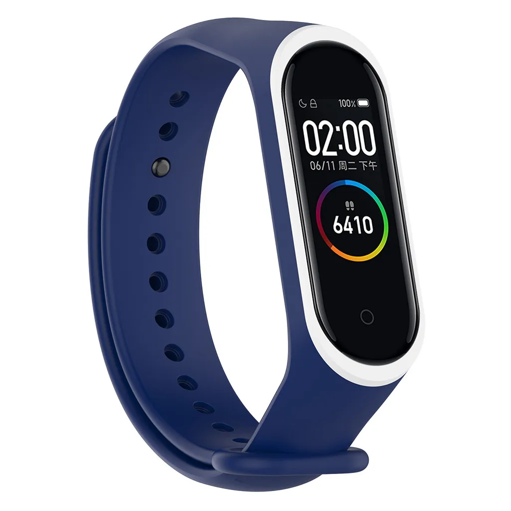 Браслет Correa Mi Band 4 для Xiaomi спортивный мягкий силиконовый двухцветный браслет