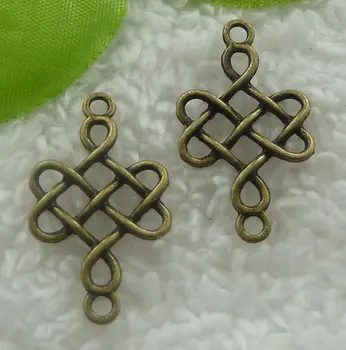 

280 pieces antique bronze cross connectors 31x18mm #2102