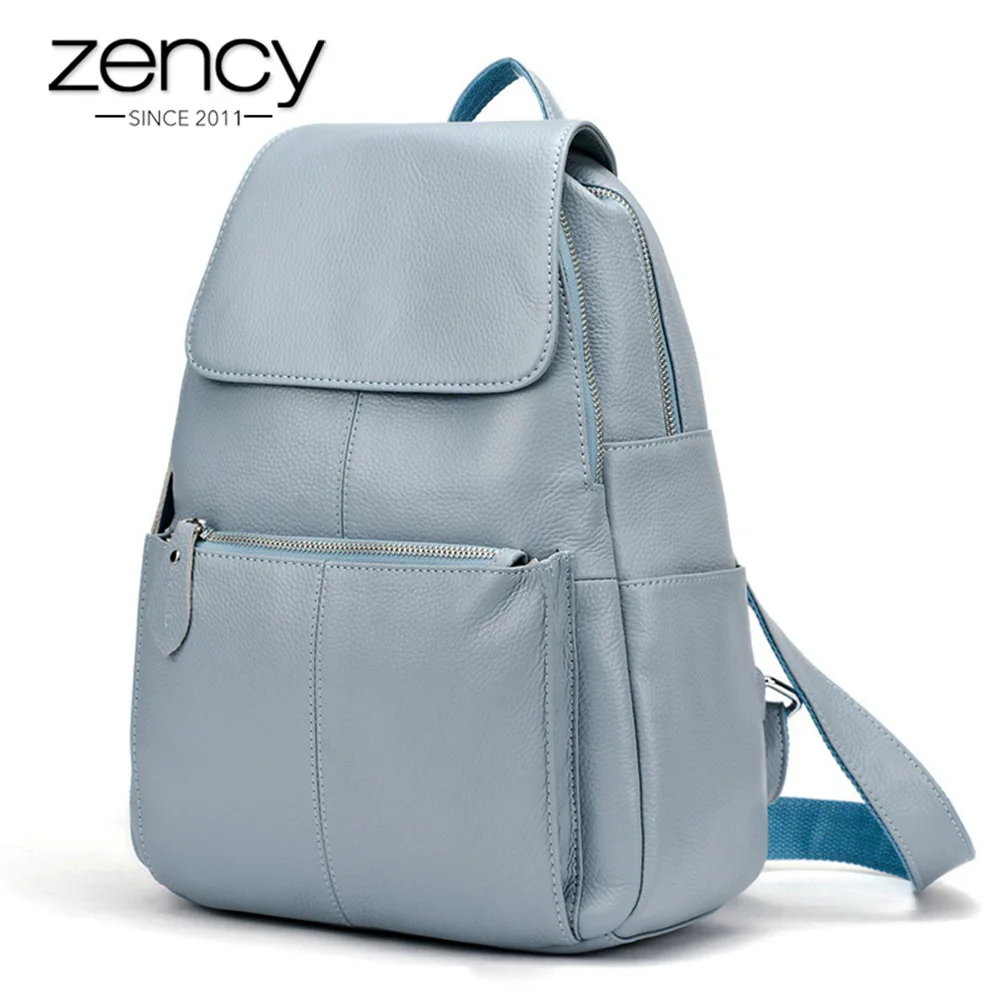 14 Colors Real Soft 100 Genuine Leather Women Backpack Fashion Ladies Travel Bag Preppy Style Schoolbags