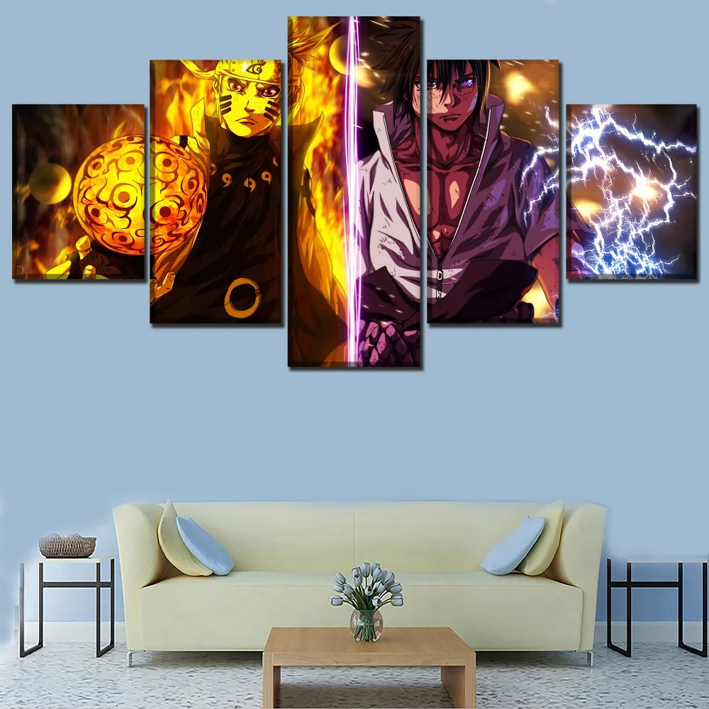 

Home Decoration Hd Prints 5 Pieces Naruto Animation Poster Pictures Framed Wall Artwork Modular Painting Canvas For Living Room