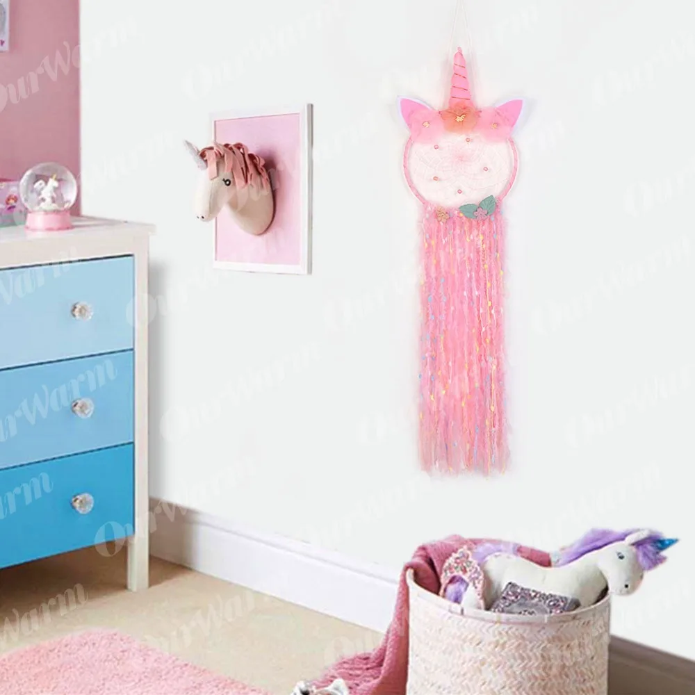 OurWarm de encaje para niñas habitación vivero decoración colgante de pared decoración sueño Catcher de la habitación de los niños cumpleaños regalo de boda