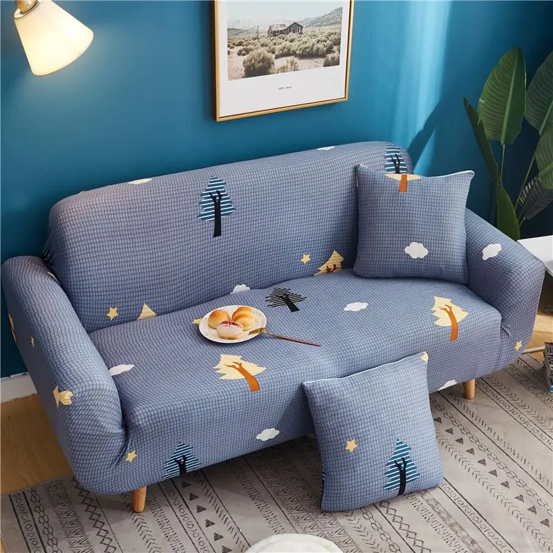 Sofa Cover-9 Скандинавские Эластичные Цветочные Нескользящие чехлы для диванов l-образная/u-образная секционные кушетки универсальные чехлы для мебели для гостиной - Цвет: Sofa Cover-9
