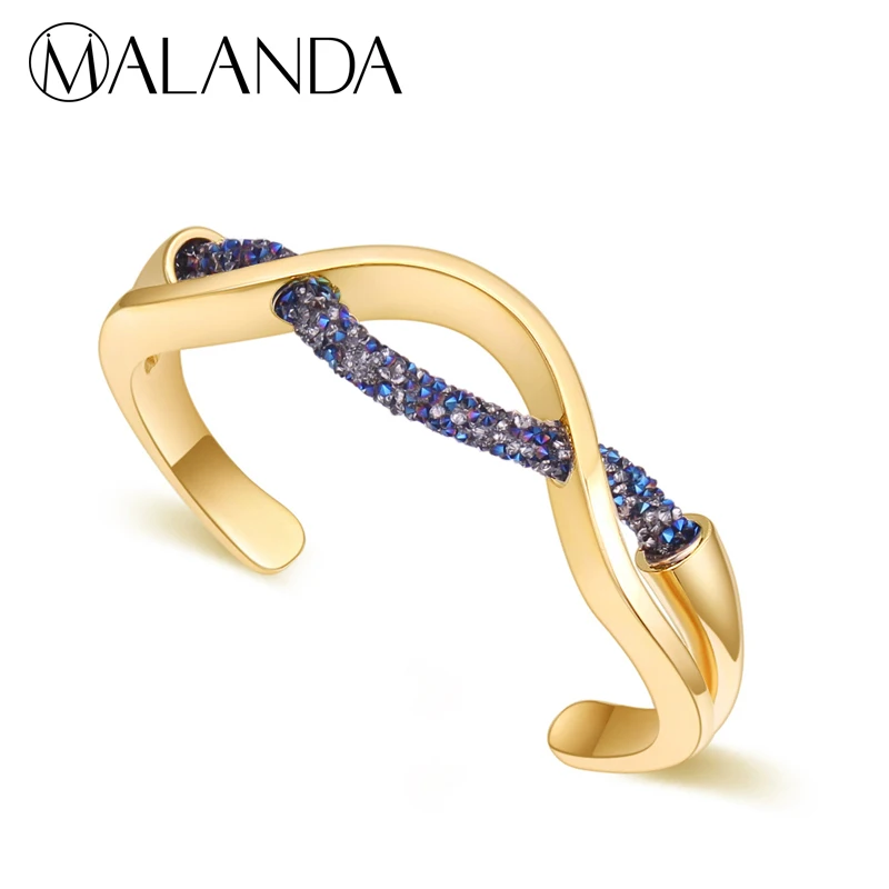 

MALANDA Brand 2018 New Fashion Crystal From Swarovski Mesh Bracelets Bangles For Women Luxury Wedding Party Jewelry Girl Gift