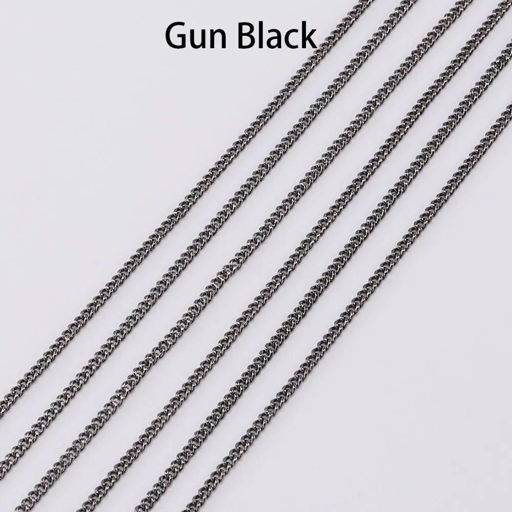 Gun Black 5 м/лот 1,3-2,5 мм позолоченное Серебрянное ожерелье с застежкой и подвеской цепочка для изготовления ювелирных изделий DIY фурнитура запас аксессуары - Цвет: Gun Black