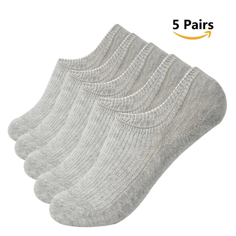 AZUE/мужские/женские носки, 5 пар, Нескользящие хлопковые Короткие повседневные носки, невидимые плоские носки-башмачки