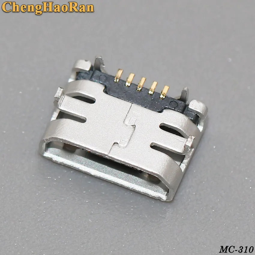 

ChengHaoRan 10pcs Micro USB Connector Jack Female Type 5Pin SMT for phones Tail Charging socket PCB Board (Flat interface)