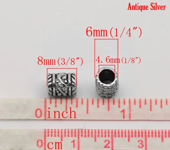 Doreen Box 50 шт. Украшенные резная фотобусина 6x8 мм (B00790)|spacer beads|tube spacer beadstube |