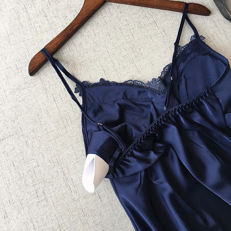 Соблазнительное женское белье Спагетти ремень рукавов шелковые ночные сорочки Ночная рубашка с v-образным вырезом тонкий гостиная Мини пижамы трусы