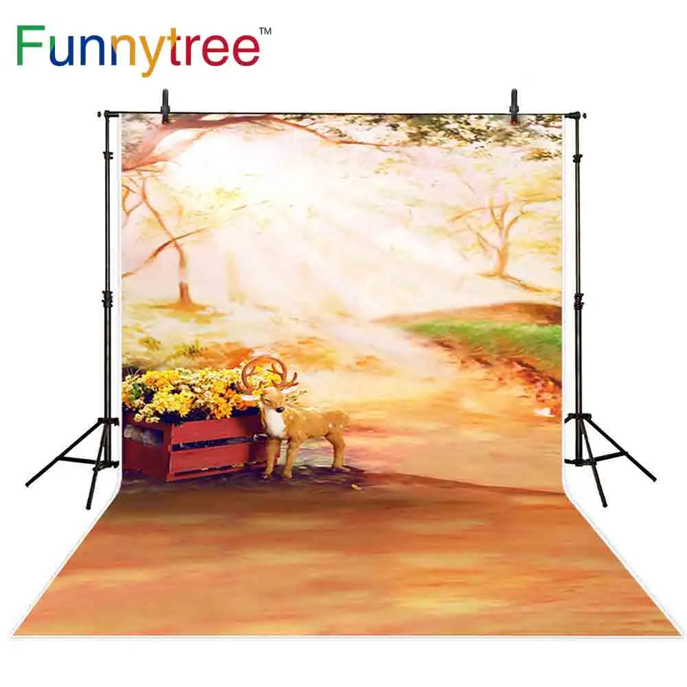 Funnytree photo backdrop photocall Holy light reindeer flower tree christmas background photography photophone studio prop