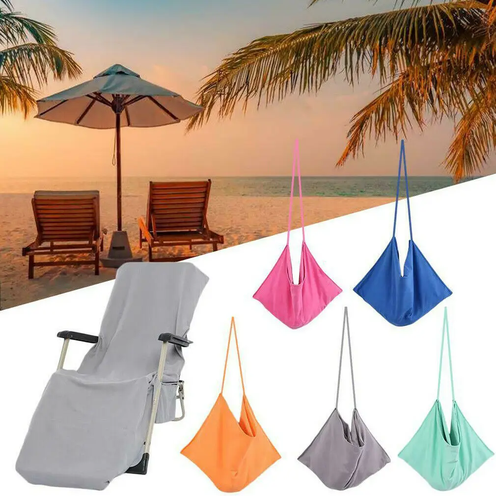

5Colors Beach Lounge Chair Cover Towel Bag Sun Lounger Mate Holiday Garden Buddy