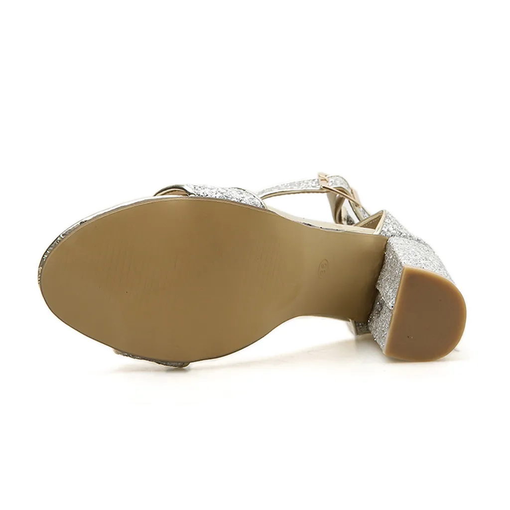 Женская модная обувь на высоком каблуке с открытым носком и ремешком на щиколотке; модельная обувь для вечеринок; Блестящие Босоножки на ремешке с пряжкой;#0508