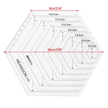 

Home Use Hexagon Quilting Ruler Patchwork Plastic Template DIY Sewing Tools Useful DIY Knitting Craft Accessory
