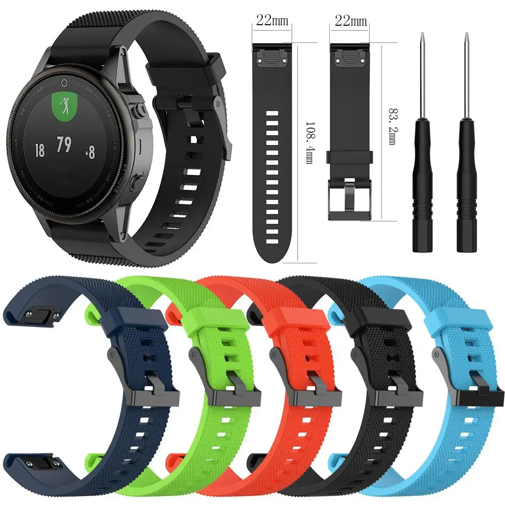 5 colors Soft Silicone Replacement wristband Watch Band bracelet strap for Garmin Fenix 5 For Smart Watch 22mm wrist band strap 5 colors Soft Silicone Replacement wristband Watch Band bracelet strap for Garmin Fenix 5 For Smart Watch 22mm wrist band strap