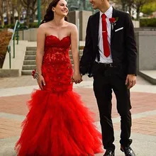 Robe De Soiree Longue 2016 Sweetheart Sleeveless Red Tulle Plus Size font b Evening b font