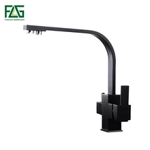 FLG черный квадратный кухонный кран для кухни, латунный кран с вращением на 360 градусов, фильтр, смеситель для воды, кран для кухни 573-33B