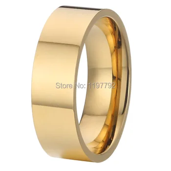 

fine jewelry pure titanium steel jewelry wedding band promise rings gold colour 6mm ring for women anel
