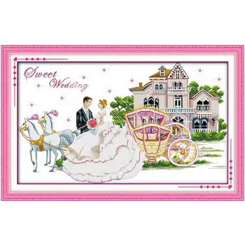 

Wholesale Needlework,Stitch,11CT 14CT Cross Stitch,Sets For Embroidery Kits,Sweet wedding patterns counted Cross-Stitching