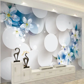 

Custom Photo Wall Mural Modern 3D Emboss Blue Flower Wall Colth Wallpaper For Walls Living Room TV background Wall Home Decor